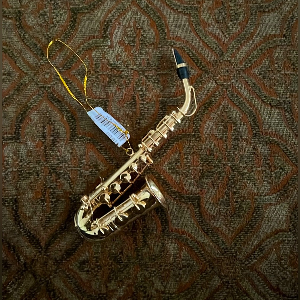 Saxophone Christmas ornament.